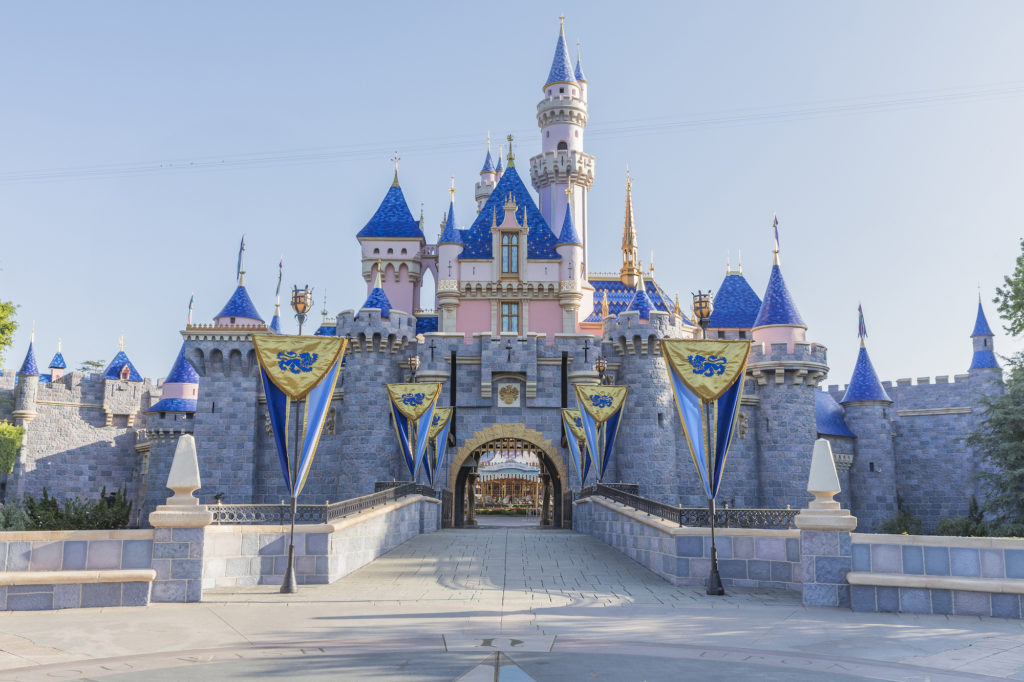 Sleeping Beauty Castle at Disneyland Park in Anaheim, Calif., is now open after a stunning refurbishment, enhanced with bold new colors and pixie dust, among other enhancements. (Christian Thompson/Disneyland Resort)